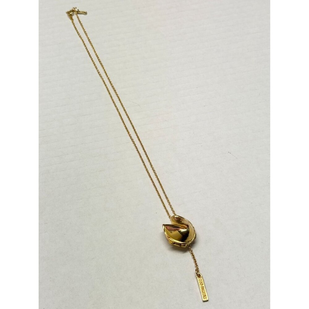 New Gold Fortune Cookie Necklace - Picture 3 of 6